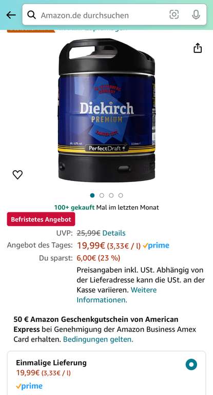 Diekirch Premium Pils, Internationales Premium Pils-Bier aus Luxemburg, Perfect Draft (1 x 6l) MEHRWEG Fassbier (Prime)