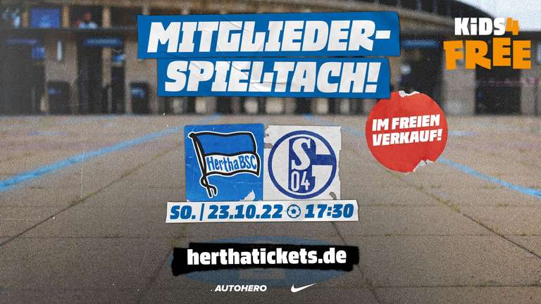 50% Rabatt auf Tickets für Hertha BSC gegen Schalke 04 am 23.10.: : Block M & O (20€) oder Block 1-3, 12-14, 21-23 & 31-33 (12,50€)