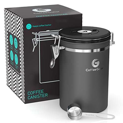 Gator Kaffeedose Luftdicht (Groß 1,9 L) - Kaffeebohnen Behälter aus Edelstahl mit CO2-Ventil (Prime)
