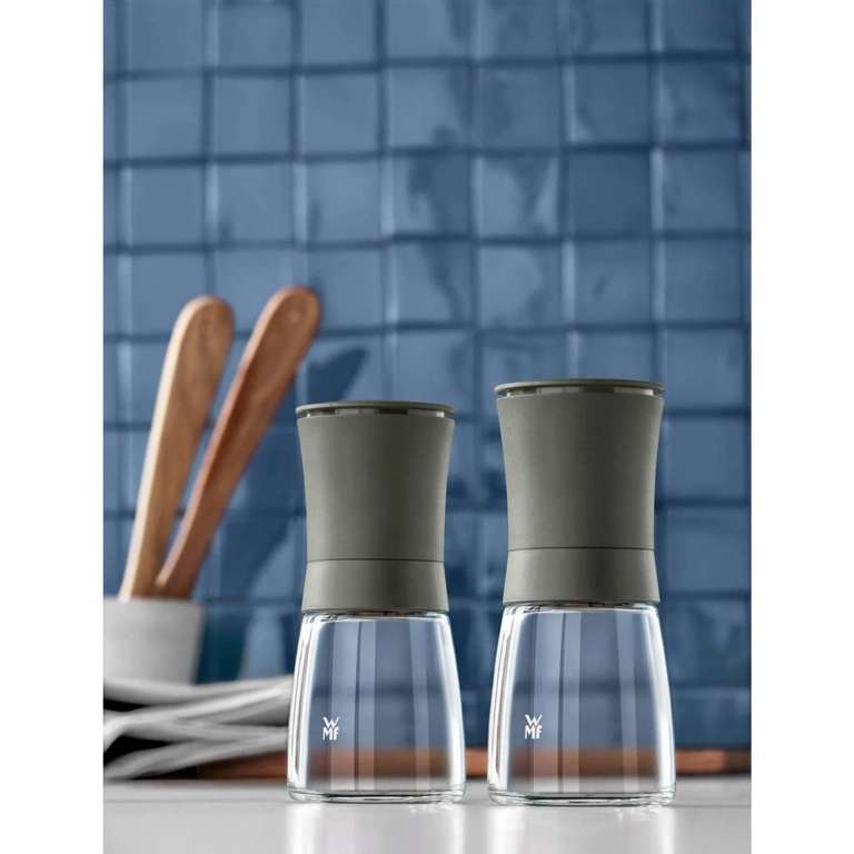 WMF Ceramill Trend Gewürzmühlen-Set 2-tlg in Grau | Material: Kunststoff, Glas, Keramik-Mahlwerk | aromadicht verschließbar