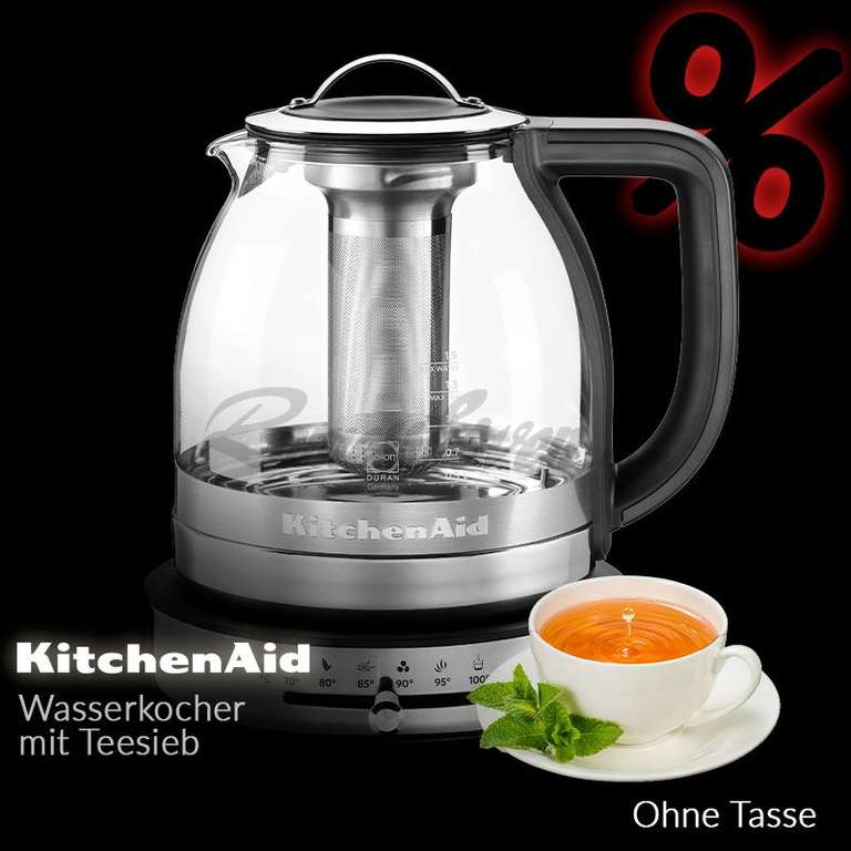 KitchenAid Artisan Wasserkocher mit Teefunktion mit 1,5 Liter Glaskanne