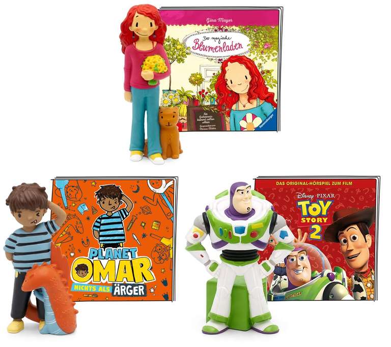 Content Tonies reduziert | "Toy Story 2", "100% Wolf", "Lauras Stern", "Planet Omar", "Super Wings" etc.