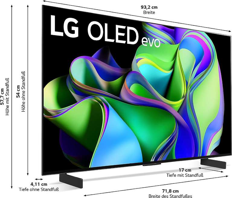 [Euronics Butzbach] - (eff. 899€) LG OLED42C38LA - 106 cm 42" OLED-TV C3 4K 120Hz G-Sync Freesync HDMI 2.1 Twin Triple-Tuner Gaming Monitor