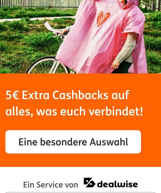 [Dealwise Valentinstag Special] 5€ Extra-Cashback / 5€ MBW; z. B. Amazon 6-10%, Lieferando 3%, Saturn 1,5%, Apple 3,5%