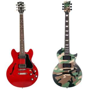 Gibson Modern Collection ES-339 Cherry Semi-akustische Gitarre für 2212,50€ | ESP LTD Deluxe EC-1000 Woodland Camo Satin für 1086,50€