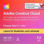 Adobe CC Stundent & Teacher Jahresabo für 139,99€