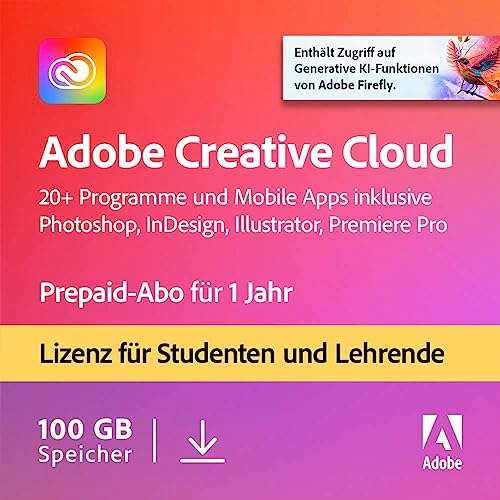 Adobe CC Stundent & Teacher Jahresabo für 139,99€