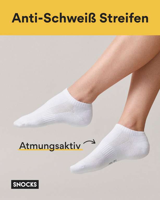 Snocks Sneaker Socken (6x, weiß, Gr.39-42)