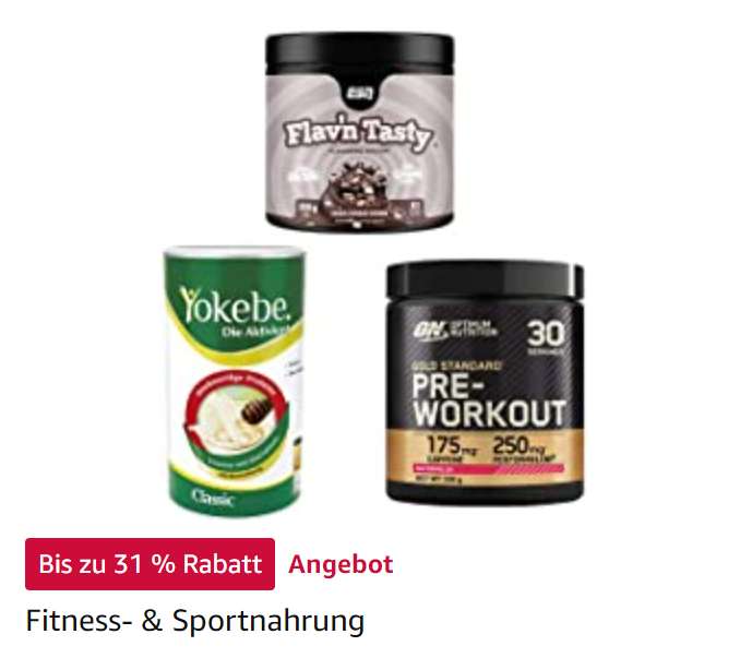 Amazon Angebote Sportnahrung und Vitamine bis zu 33% - Sammeldeal - z.B. ESN Ashwa Pro, Science in Sport Gel, ESN Vitamin Stack