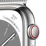 Apple Watch Series 8 45mm Edelstahl GPS + Cellular silber Milanaise Armband für 699,37€ inkl. Versandkosten