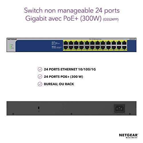 Netgear GS524PP (Unmanaged Hochleistungs-PoE+-Switch) [Amazon FR]