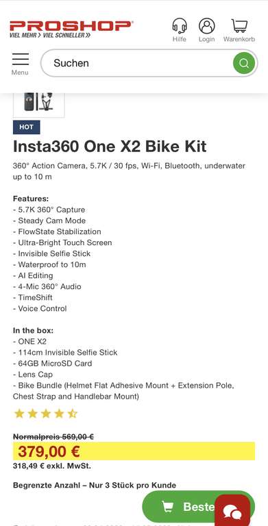 Insta360 One X2 Bike Kit