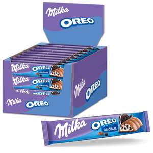 Milka Schokoriegel Milka & OREO 36 x 37g, Riegel mit Oreo Keksstückchen in Milchcrème [PRIME/Sparabo]