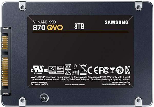 Samsung 870 QVO 8 TB für 339,70 € (PVG 368,99 €) / 4 TB für 174,10 € (PVG 204,99 €)