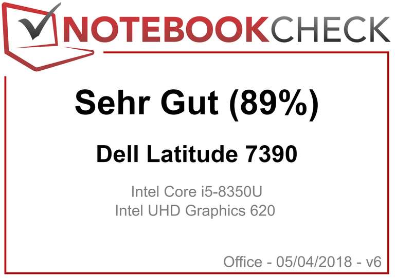 Dell Latitude 7390 13,3" Laptop - 300Nits nur 1,3kg Intel i7 8th Gen 16GB RAM m.2 SSD USB-C HDMI QWERTZ-Tastatur - refurbished Notebook