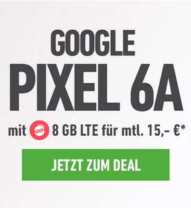 Telekom Netz: Google Pixel 6a 128GB im High Allnet/SMS Flat 8GB LTE für 15€/Monat, 79€ Zuzahlung