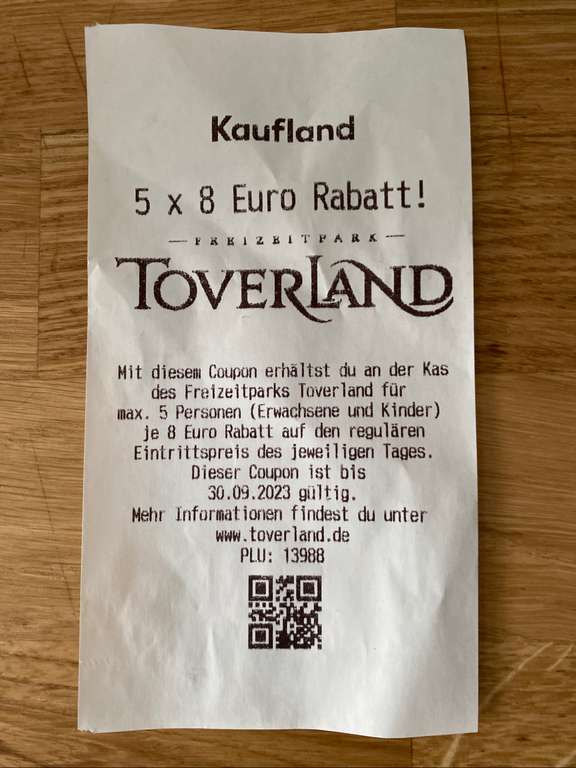 [Toverland Freizeitpark] 8 Euro Rabatt pro Person max 5 Personen