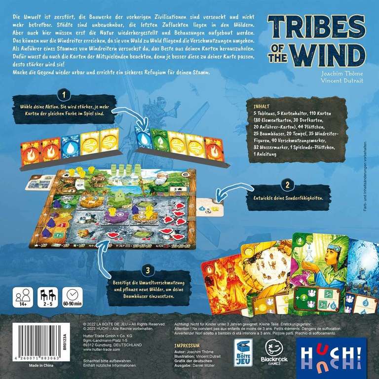 Tribes of the Wind - Brettspiel (Strategiespiel) | Alter 14+ | 2 bis 5 Spieler | 60 Minuten für 36,07 Euro vorbestellbar [buecher.de]