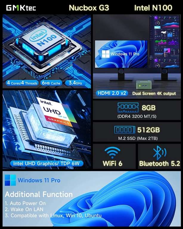 GMKTec NucBox G3 – Kostengünstigster Mini-PC mit Intel N100
