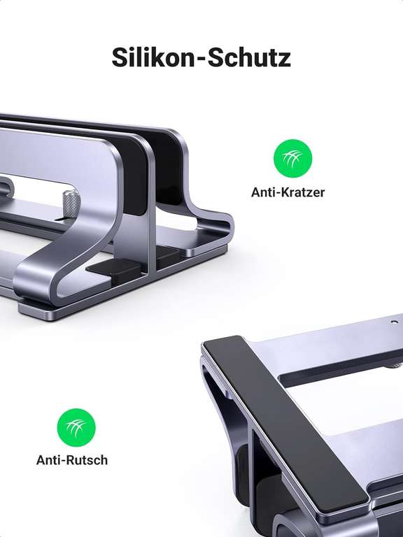[Prime] Ugreen Vertikaler Laptop-Ständer (für zwei Geräte, Aluminium)