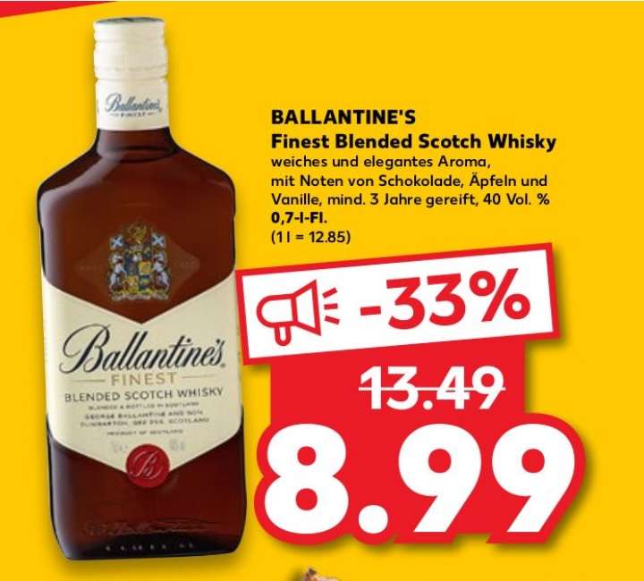 [Kaufland ]Ballantine's Finest 0,7l für 8,99€