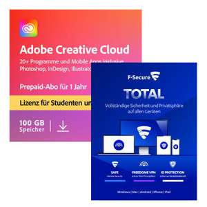 Adobe Creative Cloud Individual Edition [Student & Teacher] inkl. F-Secure Total [7 Devices - 12+3 Monate]