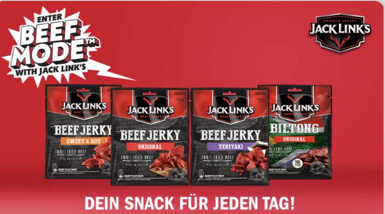 Jack Link's Beef Jerky 70 gr. für effektiv 1,49€ mit Rewe App und scondoo
