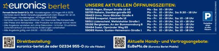 (Lokal) Euronics Berlet SBS288-151EIXWD Side by Side Kühlschrank/ E 399€