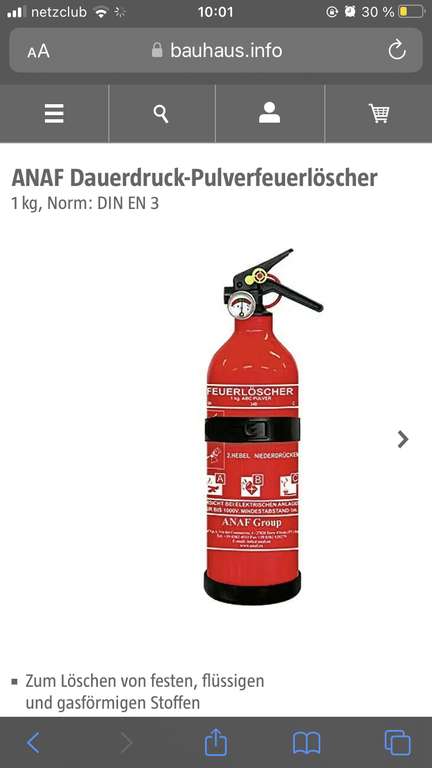 (Bauhaus TPG) ANAF ps1-x abc 1 kg, Pulverfeuerlöscher