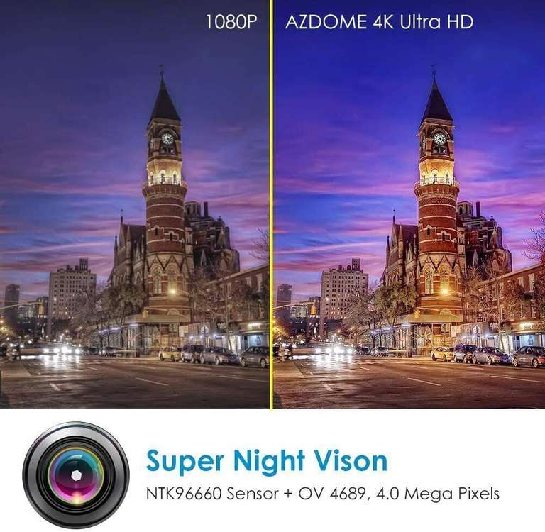 AZDOME Auto Dash cam 4K Ultra HD Video DVR Kamera Recorder Nachtsicht G-Sensor
