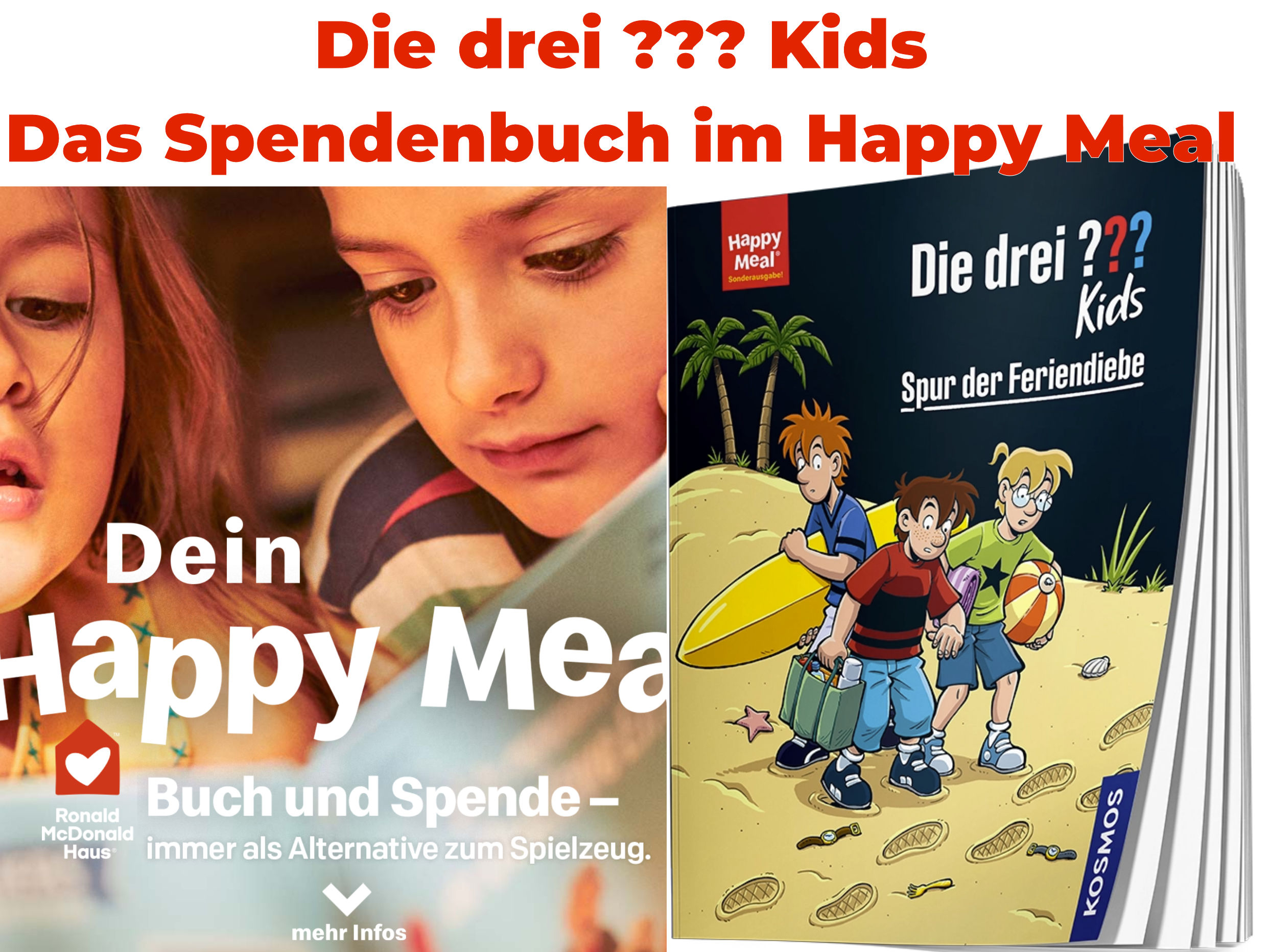 (McDonald's) Spendenbuch „Die drei ??? Kids – Spur der Feriendiebe“ im Happy Meal