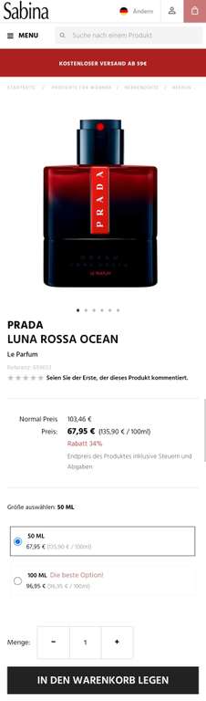 Prada Luna Rossa Ocean Le Parfum 50ml [Sabina]