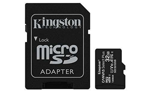 [Prime] Kingston 32GB Micro SDHC Canvas Select Plus, SDCS2/32GB microSD Speicherkarte Class 10 (inkl. SD Adapter)