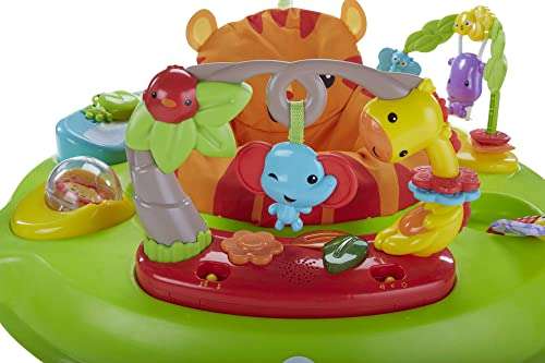 Fisher-Price CHM91 - Spielspaß Rainforest Babyspielzeug Jumperoo, Lichtern ab Musik, mit mydealz und | Geburt höhenverstellbar, der