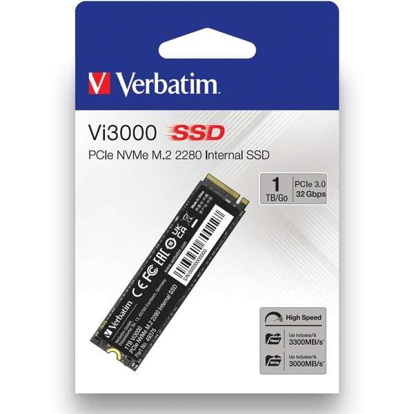 Verbatim Vi3000 1 TB, SSD (PCIe 3.0 x4, NVMe, M.2 2280)