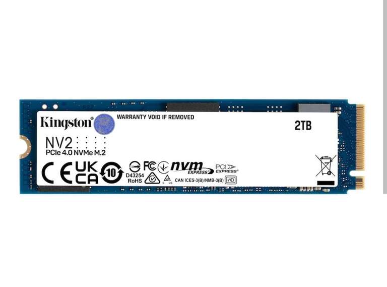 LOKAL Kingston 2TB NV2 PCI-E 4.0 M.2 NVMe SSD + 10€ Newsletter Gutschein möglich im Store direkt