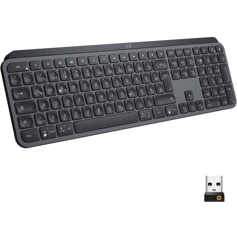 Logitech MX Keys Kabellose Tastatur, Bluetooth & USB-Empfänger, USB-C Anschluss, 5-Monate Akkulaufzeit