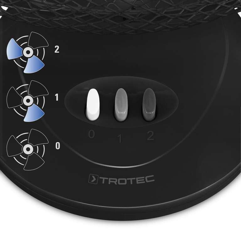 Trotec TVE 8 Tischventilator | 25 Watt | 2 Geschwindigkeitsstufen | Automatische 90°-Oszillation mit Abschaltfunktion | max. 56,5 dB(A)