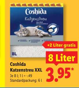 Coshida Katzenstreu XXL Ultrawei 6+2L fr nur 3,95 bei Lidl | mydealz