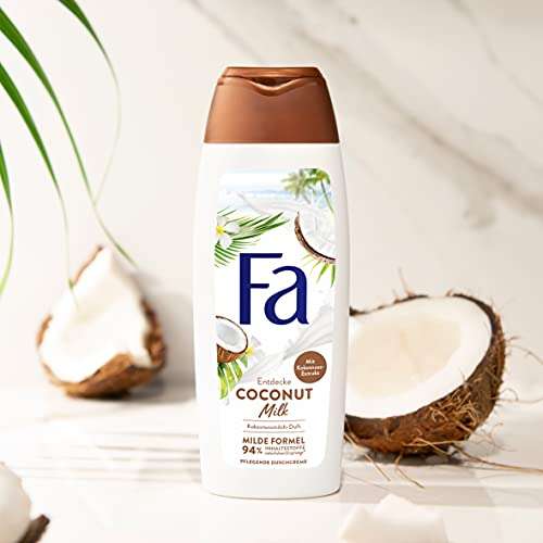 [Sparabo+Coupon] Fa Pflegendes Duschgel Coconut Milk mit Kokosnuss-Extrakt und exotisch-pflegenden Duft von Kokosnussmilch, 250 ml