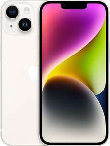 Apple iPhone 14 128GB (Apple A15, 6.1", 2532x1170 Pixel, OLED, 12MP, HDR, 5G, Dual-SIM, IP68-zertifiziert) Weiß/Schwarz/Blau/Violett