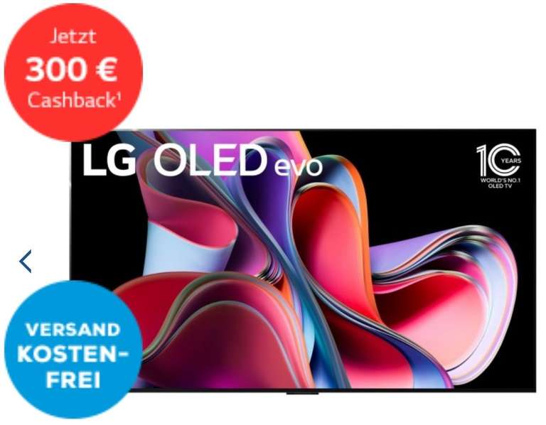 LG OLED65G39LA TV Fernseher [effektiv 1848,90 Euro] [300 Euro Cashback von LG]