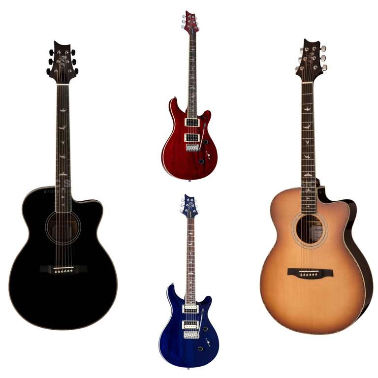 PRS SE Gitarren Sammeldeal (3), z.B. PRS SE Angelus AE20E Black Top, elektroakustische Angelus-Westerngitarre für 499€