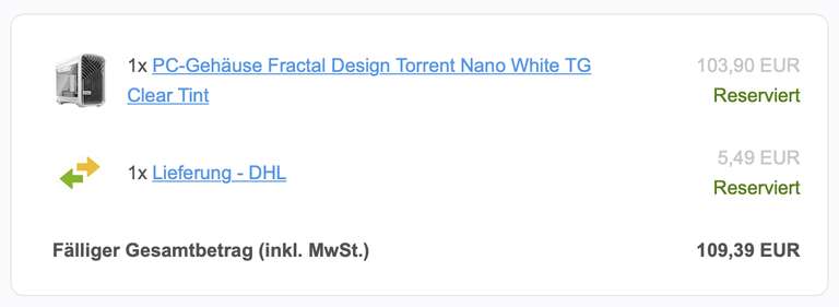 Fractal Design Torrent Nano White TG Clear Tint
