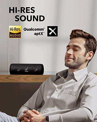 [Prime] Soundcore Motion+ Bluetooth Lautsprecher mit Hi-Res 30W Audio, Intensiver Bass, USB C, Flexibler EQ, 12h Akku, IPX7 Wasserschutz