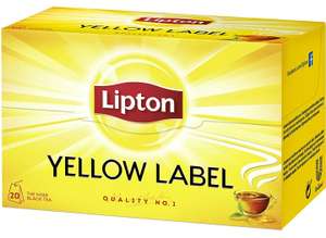 Lipton Yellow Label Schwarzer Tee mit zarten 20 Teebeutel (1x 40 g)(prime sparabo)