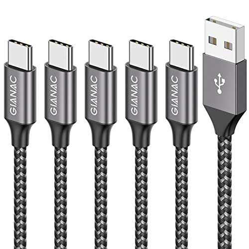 USB A zu C Kabel [5 Stück 0.25M 0.5M 1M 2M 3M] (Amazon Prime Blitzangebot), auch verschiedene C-C Kabel im Angebot
