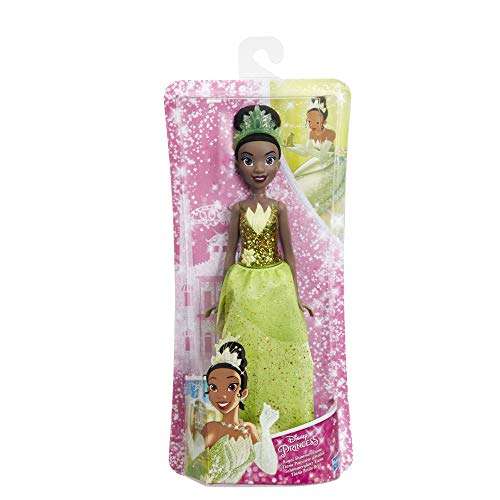 [Prime] Disney Prinzessin Schimmerglanz Tiana Modepuppe mit glitzerndem Rock, Krone und Schuhen, E4162ES2