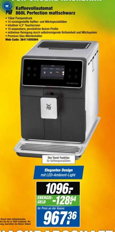 (expert-lokal) WMF 860L Perfection mattschwarz Kaffeevollautomat