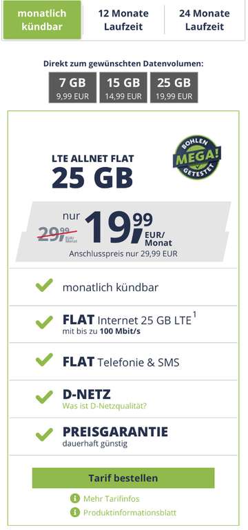 Freenet 25GB für 19,99€ im Vodafone Netz (Bis zum 18.04. 0€ Anschlussgebühr!)